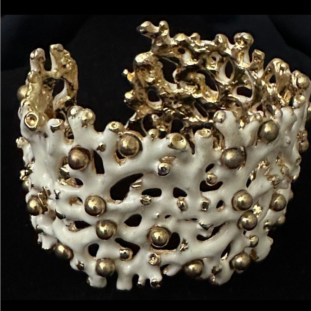 Kenneth Jay Lane white cuff bracelet